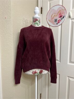 Japanese brand SLY Cozy Women's Crewneck Sweater in Burgundy